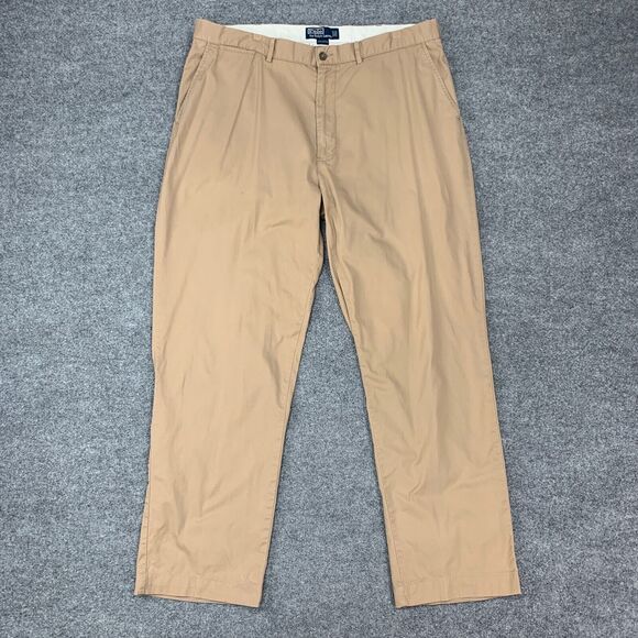 Polo Ralph Lauren Pant Mens 38 Warm Stone Chino High Rise Flat Front Cotton - Picture 2 of 16